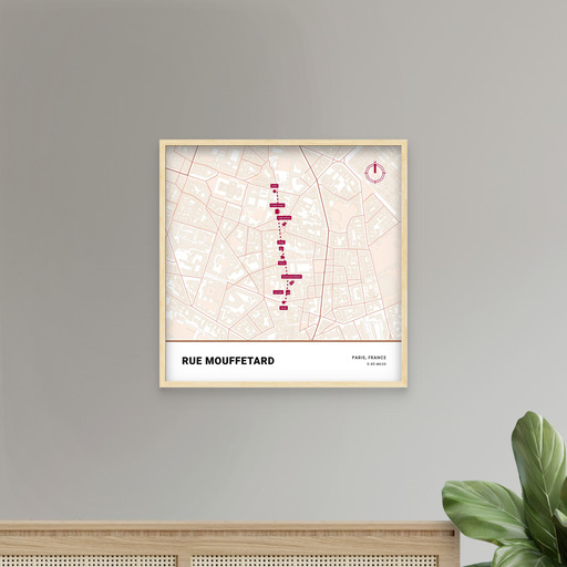 Rue Mouffetard Poster - Street Map 8
