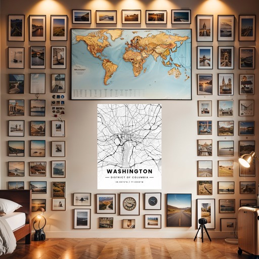 Washington D.C. in Light Poster - Street Map 7