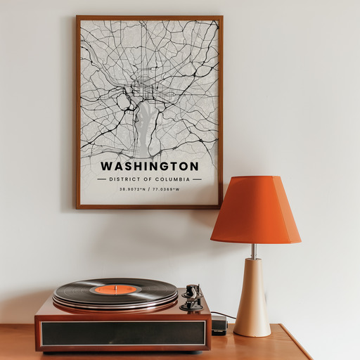 Washington D.C. in Light Poster - Street Map 9