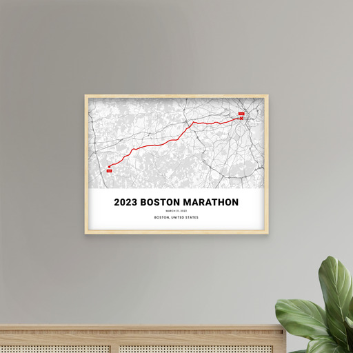 2023 Boston Marathon Poster - Route Map 10
