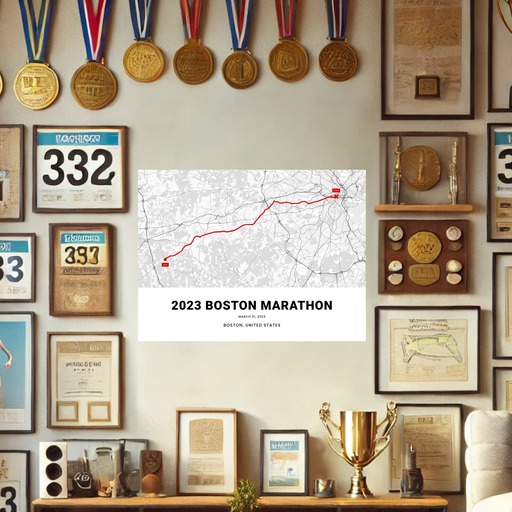 2023 Boston Marathon Poster - Route Map 8