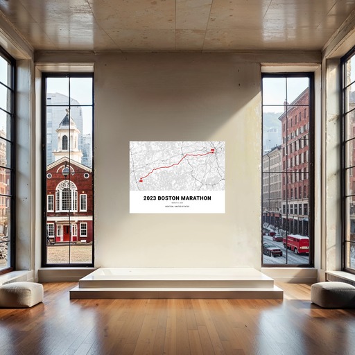 2023 Boston Marathon Poster - Route Map 9