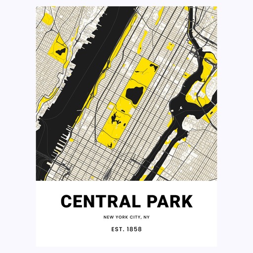 Central Park Poster - Street Map 6