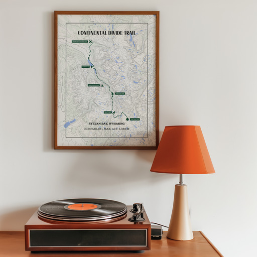 Continental Divide Trail Hiking Trip Poster - Route Map 8