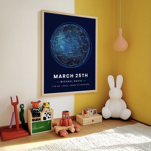 The Day you Were Born Poster - Starry - Celestial Map 10
