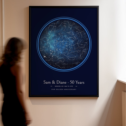 Golden Anniversary Poster in Starry - Celestial Map 10