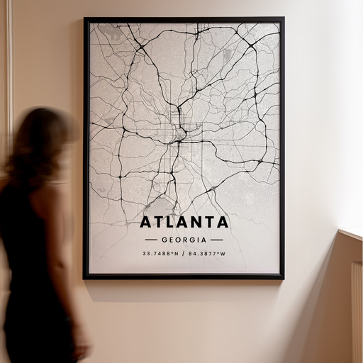 Atlanta in Light Poster - Street Map 10