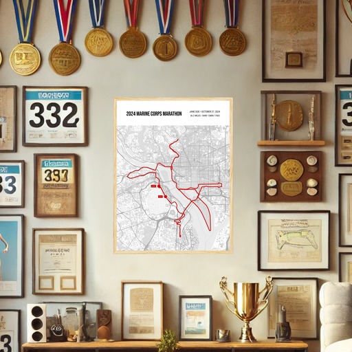 2024 Marine Corps Marathon Poster - Route Map 8