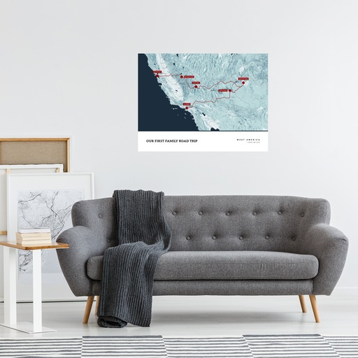 Our First Family Road Trip Poster - Route Map 9
