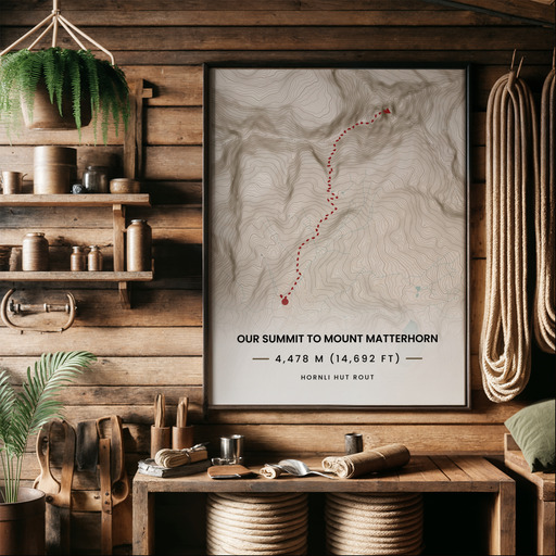 Our Summit: Mount Matterhorn Poster - Route Map 8