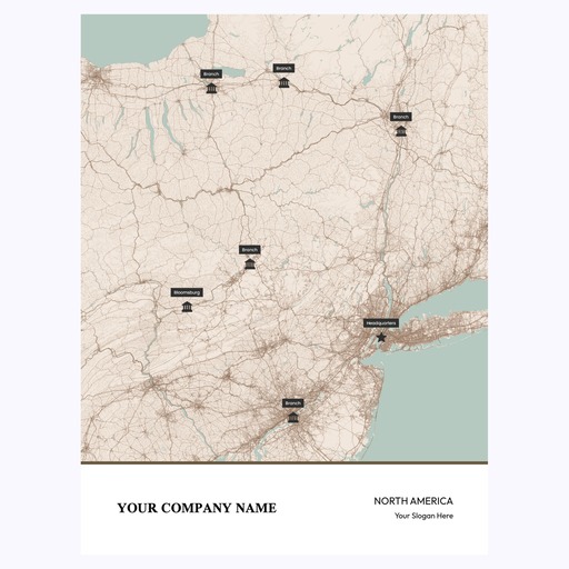 Our Corporate Branches Map Poster - Street Map 6