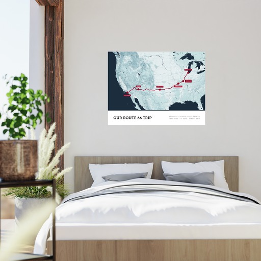 Our Route 66 Road Trip Poster - Route Map 8
