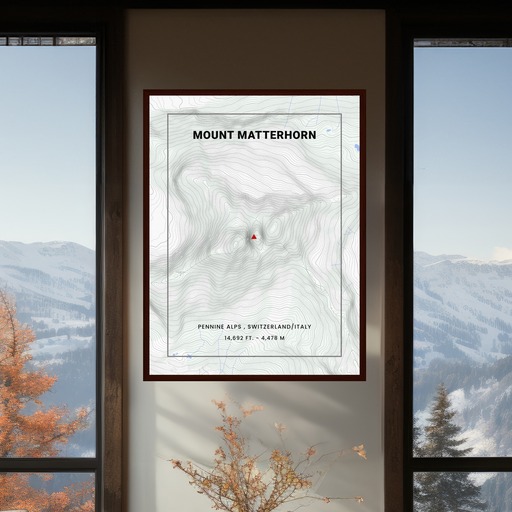 Mount Matterhorn Poster - Topo Map 10