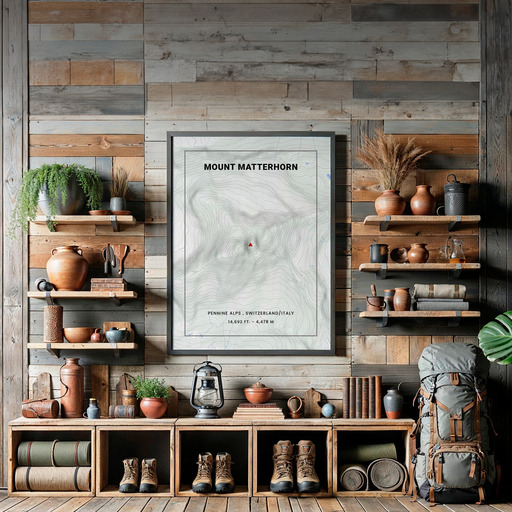 Mount Matterhorn Poster - Topo Map 7