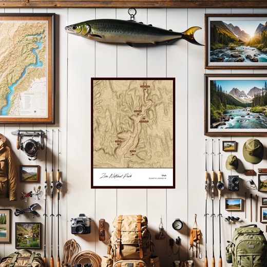 Our Trip to Zion National Park Poster - Topo Map 2