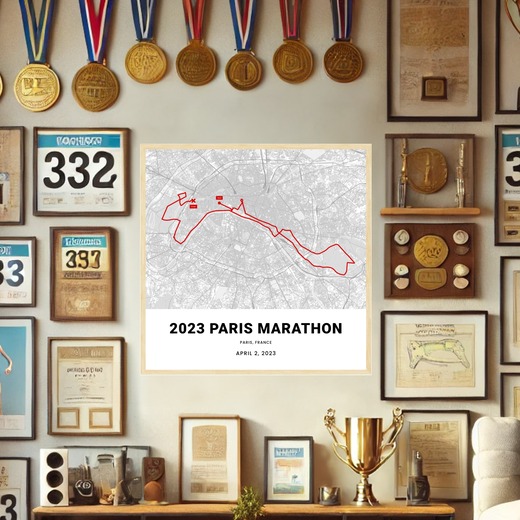 2023 Paris Marathon Poster - Route Map 2