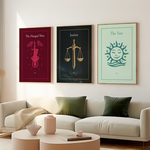 Justice in Block Print - Custom Tarot Card Poster 8