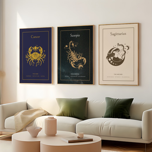 Scorpio in Block Print - Custom Zodiac Sign Poster 8