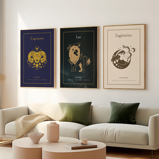 Leo in Block Print - Custom Zodiac Sign Poster 8