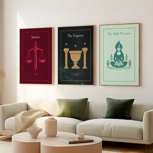 The Emperor in Block Print - Custom Tarot Card Poster 8