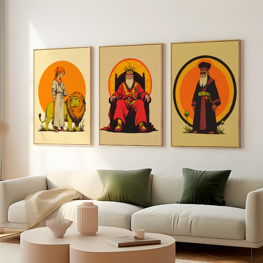 The Emperor in Vibrant Grunge Print - Custom Tarot Card Poster 8