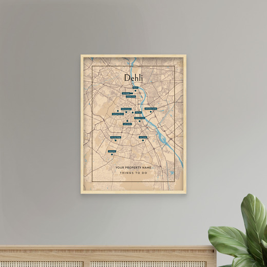 Dehli Airbnb Tourist Poster in Road Trip - Street Map 8