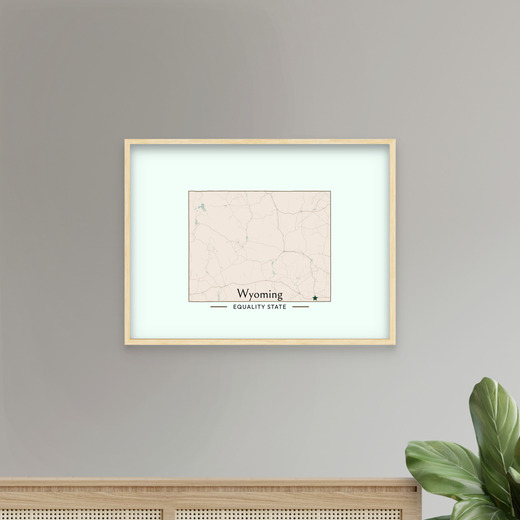Wyoming State Poster - Boundary Map 7