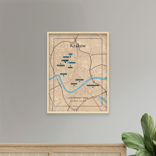 Krakow Airbnb Tourist Poster in Road Trip - Street Map 8
