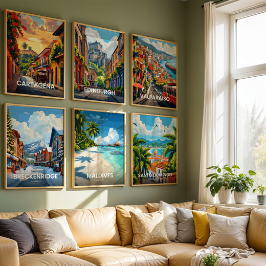 Maldives Travel Print - Vintage Travel Art Poster 8