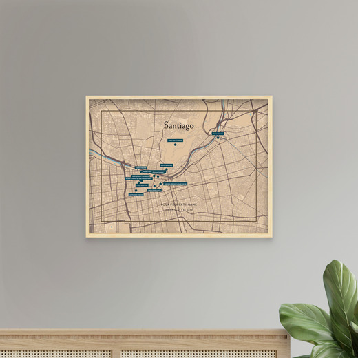 Santiago Airbnb Tourist Poster in Road Trip - Street Map 8