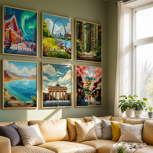 Bradenburg Gate Travel Print - Vintage Travel Art Poster 8