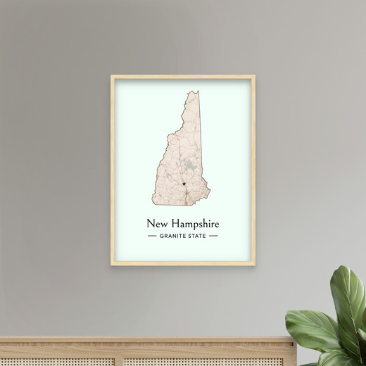 New Hampshire State Poster - Boundary Map 8