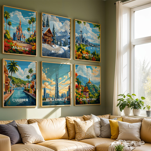 Burj Khalifa Travel Print - Vintage Travel Art Poster 8