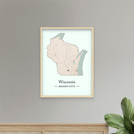 Wisconsin State Poster - Boundary Map 8