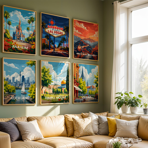 Temple Mount Travel Print - Vintage Travel Art Poster 8