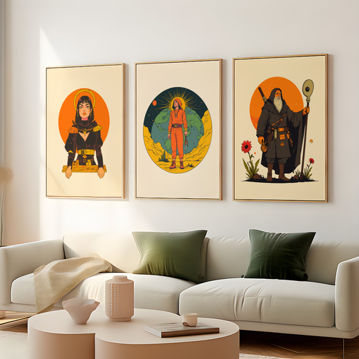 The World in Vibrant Grunge Print - Custom Tarot Card Poster 7