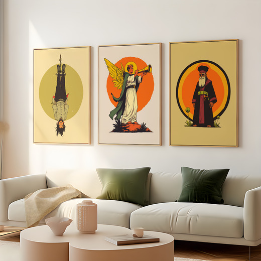 Judgement in Vibrant Grunge Print - Custom Tarot Card Poster 8