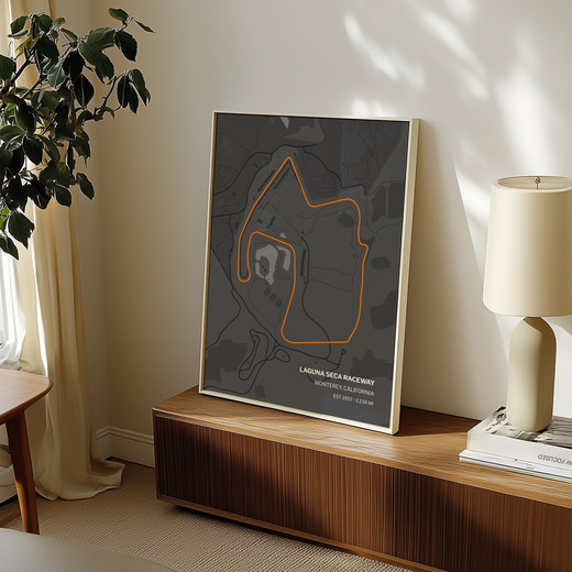Laguna Seca Raceway Poster - Track Map 8