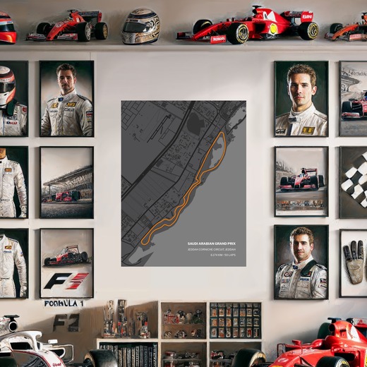 Saudi Arabian Grand Prix Poster - Track Map 8