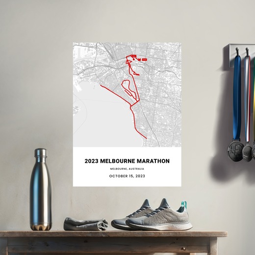 2023 Melbourne Marathon Poster - Route Map 8