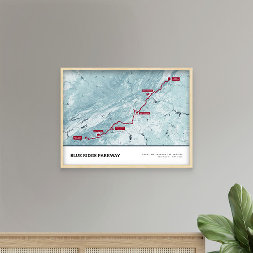 Our Blue Ridge Parkway Road Trip Poster - Route Map 8