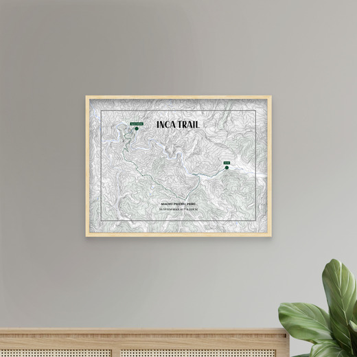 Inca Trail Hiking Trip Poster - Route Map 8