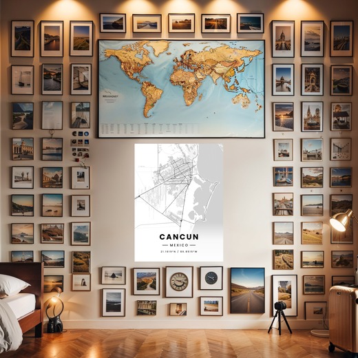 Cancun in Light Poster - Street Map 8