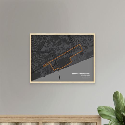 Detroit Street Circuit Poster - Track Map 8