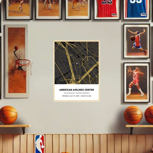 Dallas Mavericks Arena Poster - Street Map 8