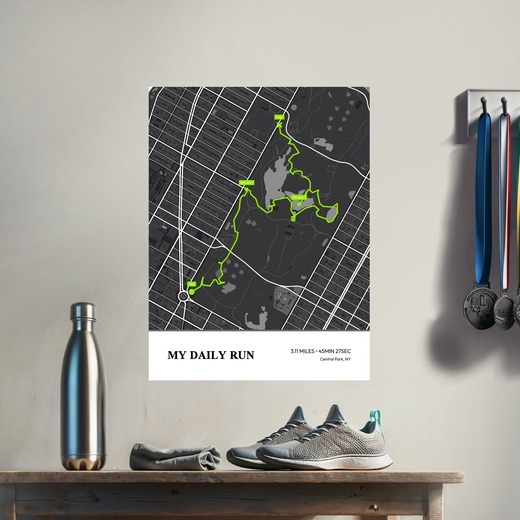 My Daily Run Poster - Route Map 8