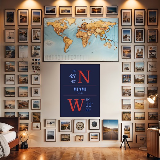 Miami in Bourbon Poster - Coordinates 8