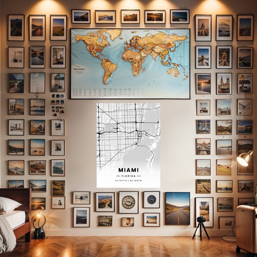 Miami in Light Poster - Street Map 8
