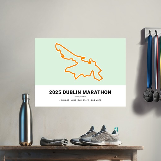 Minimalist of 2025 Dublin Marathon Poster - Route Map 8