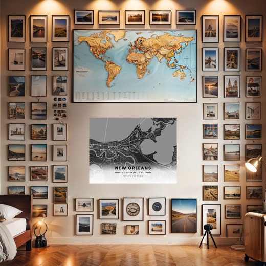 New Orleans in Dark Poster - Street Map 8